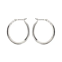 Nine West Silver Click It Hoop Earrings