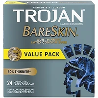 Trojan Bareskin Lubricated Condoms - 24s