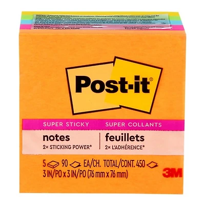 Post-it Super Sticky Energy Boost Collection Notes - 5 x 90 sheets