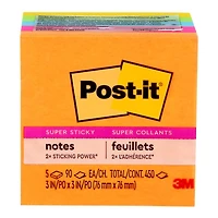 Post-it Super Sticky Energy Boost Collection Notes - 5 x 90 sheets