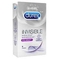 Durex Invisible Extra Thin Condoms - Extra Smooth - 8s