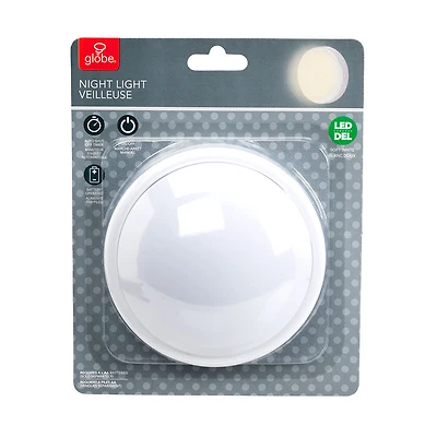 Globe LED Push Light Auto - White