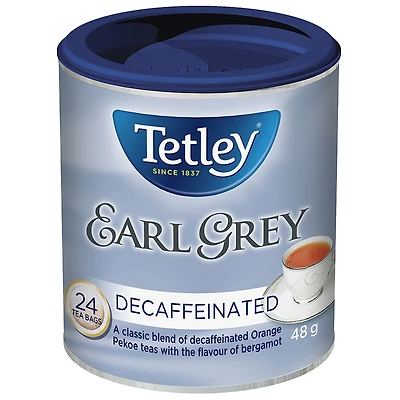 Tetley Decaffeinated Earl Grey Tea - 24s