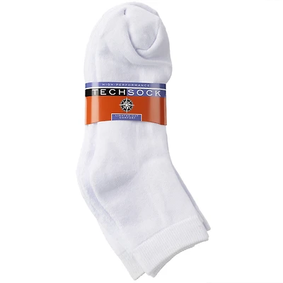 TECHSOCK ANKLET CUSHION WHT 3PK/LADIES in White