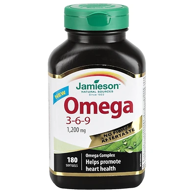 Jamieson Omega 3-6-9 - 1,200 mg - 180s