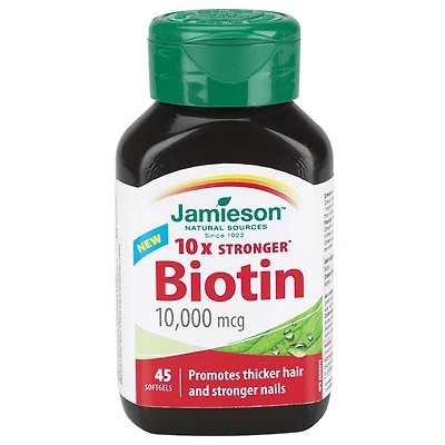 Jamieson 10x Stronger Biotin - 10,000 mcg - 45s