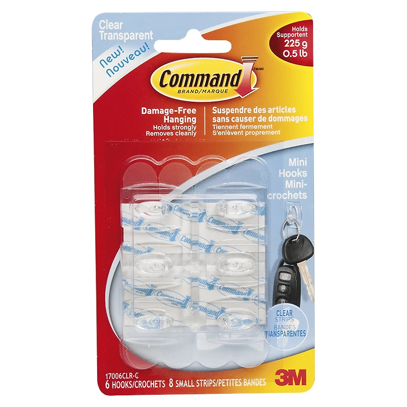 Command Mini Hooks - Clear - 6's