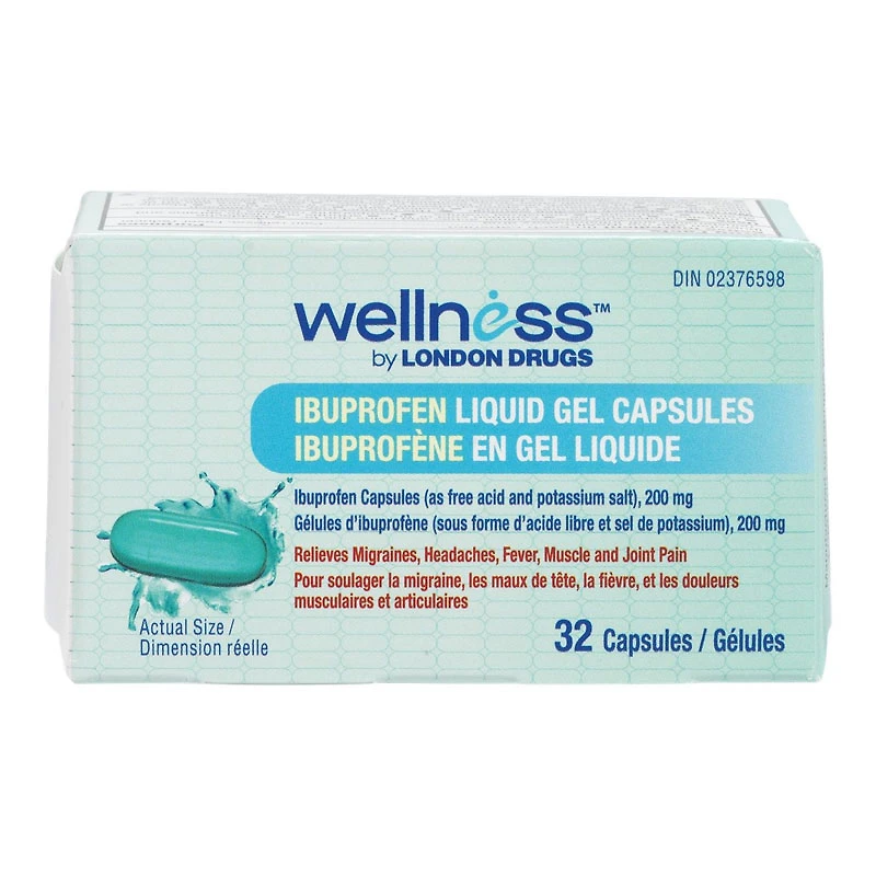 Wellness by London Drugs Ibuprofen Liquid Gel Capsules - 200mg