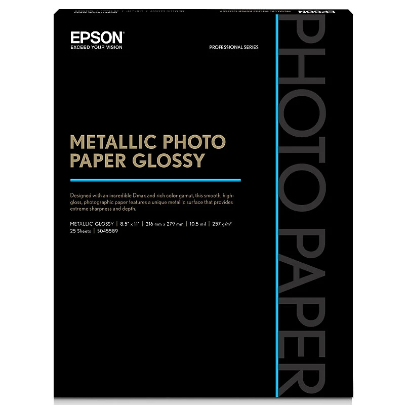 Epson Metallic Photo Paper Glossy - 8.5 x 11inch - 25 Sheets - S045589
