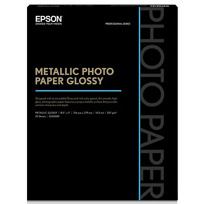 Epson Metallic Photo Paper Glossy - 8.5 x 11inch - 25 Sheets - S045589