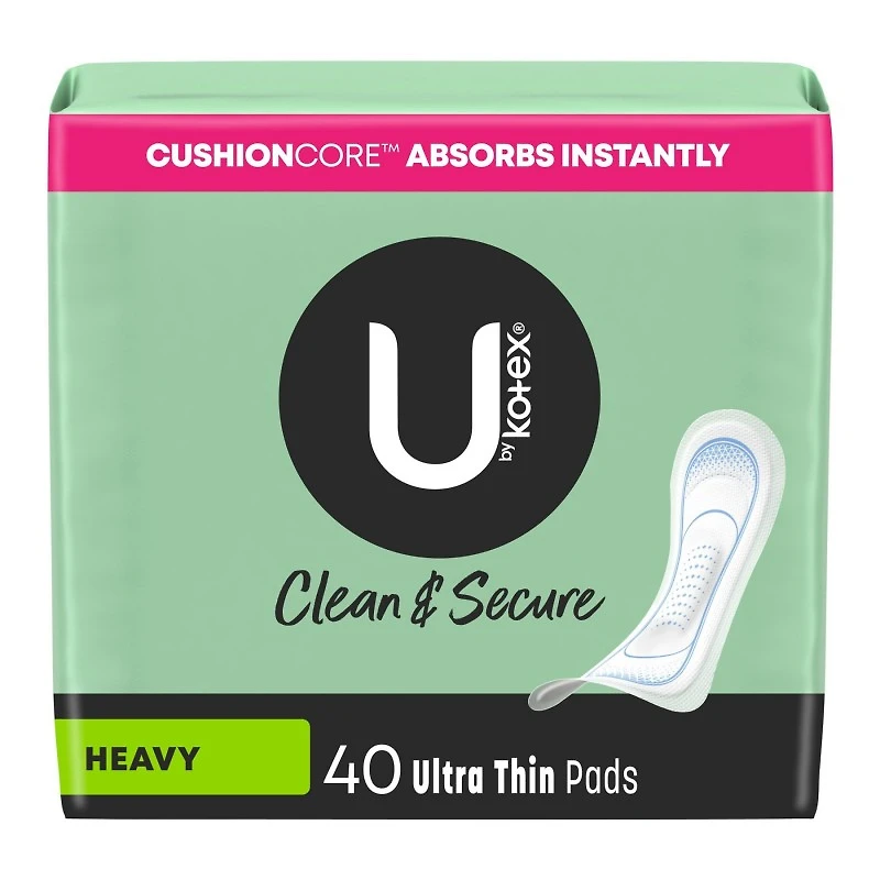 U by Kotex Clean & Secure Ultra Thin Sanitary Pads - Heavy - 40's