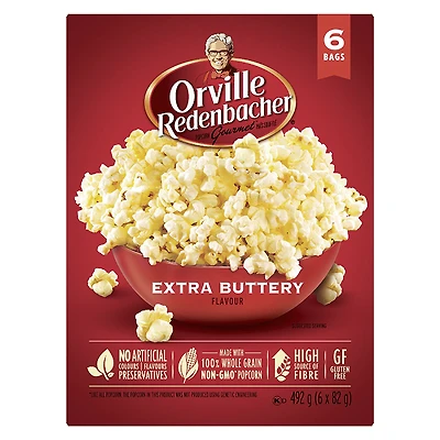 Orville Microwave Popcorn - Extra Buttery - 6 pack