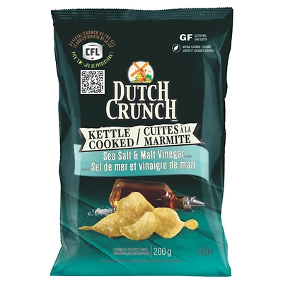 Dutch Crunch Kettle Cooked Potato Chips - Sea Salt & Malt Vinegar - 200g