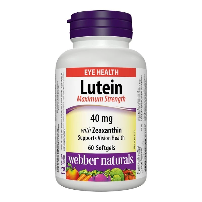 Webber Naturals Maximum Strength Lutein with Zeaxanthin Softgels - 60's