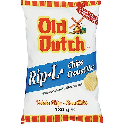 Old Dutch Rip-L Potato Chips - Original - 180g