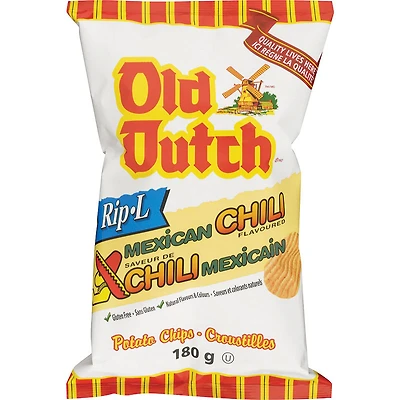 Old Dutch Rip-L Potato Chips - Mexican Chili - 180g