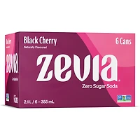 Zevia Soda - Black Cherry - 6 x 355ml