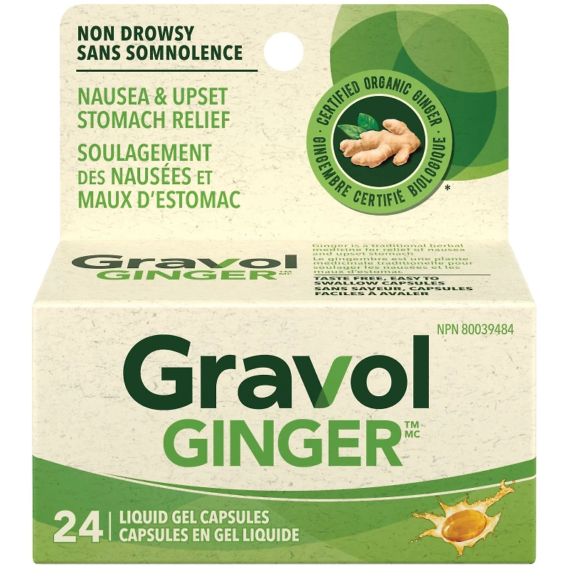 Gravol Natural Source Ginger Liquid Gels - 24's