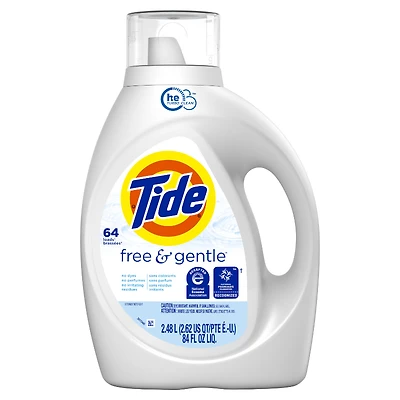 Tide HE Liquid Laundry Detergent - Free & Gentle - 2.48L / 64 loads