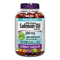 Webber Naturals Wild Alaskan Salmon Oil EPA/DHA Softgels - 200mg - 220's