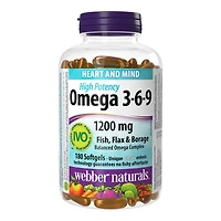 Webber Naturals Omega 3-6-9 Softgels - 1200mg - 180's