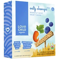 Love Child Organics Oaty Chomps Bars - Blueberry + Carrot - 6 x 23g