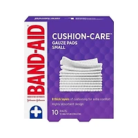 BAND-AID Cushion-Care Gauze Pads - 5.1 x 5.1 cm - Small - 10's