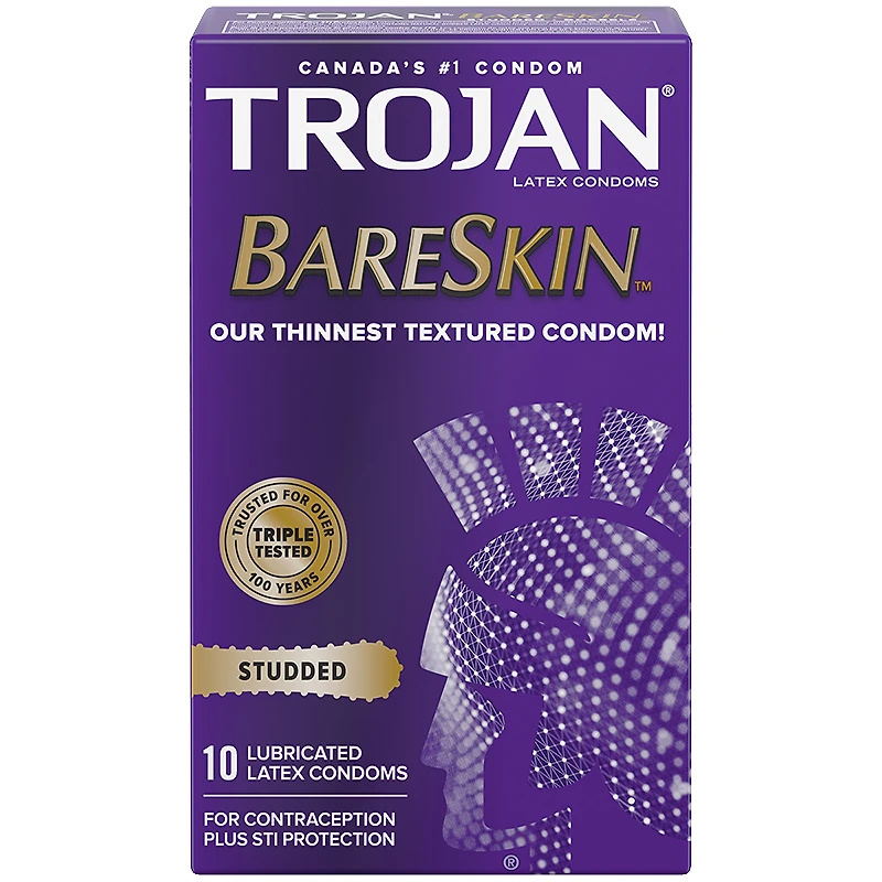 Trojan Studded Bareskin Condoms - 10s