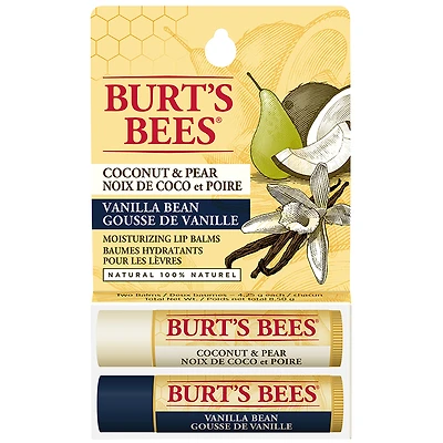 Burt's Bees Moisturizing Lip Balm - Coconut Pear & Vanilla Bean - 2 x 4.25g