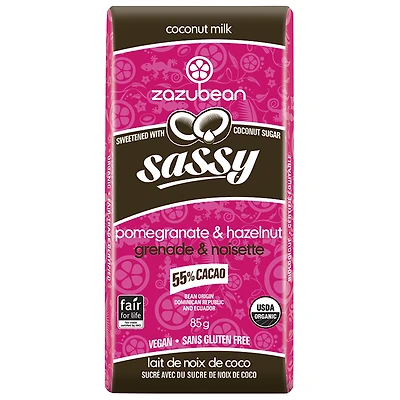 Zazubean Chocolate Bar - Sassy - 85g
