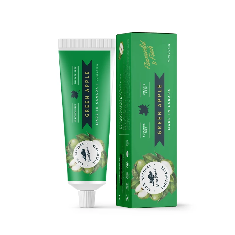 The Green Beaver 100% Natural Toothpaste - Green Apple - 75ml