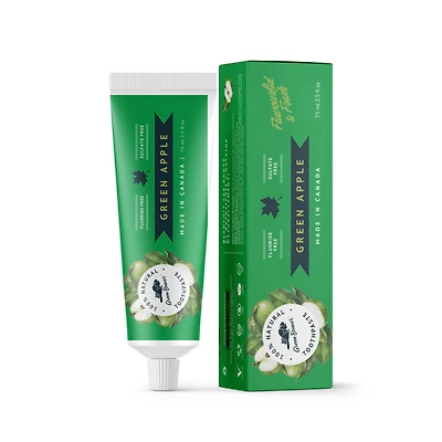 The Green Beaver 100% Natural Toothpaste - Green Apple - 75ml