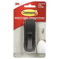 Command Large Modern Reflections Oil Rubbed Metal Hook - Bronze - Single