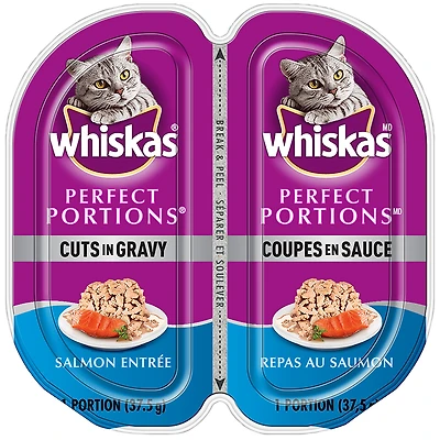 Whiskas Perfect Portion Cuts in Gravy - Salmon Entree - 2 x 37.5g