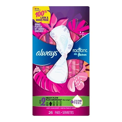 Always Radiant Size 2 Sanitary Pad - Heavy - 26's