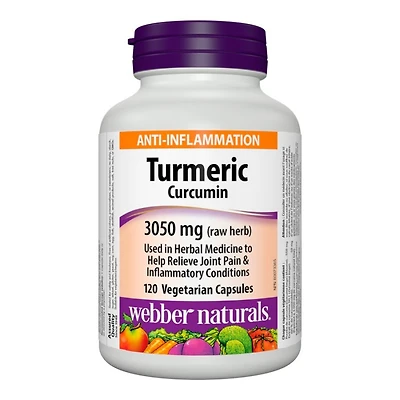 Webber Naturals Turmeric Vegetarian Capsules - 3050mg - 120's