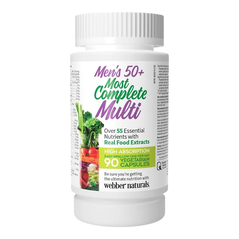 Webber Naturals Men's 50+ Most Complete Multi Softgels - 90's