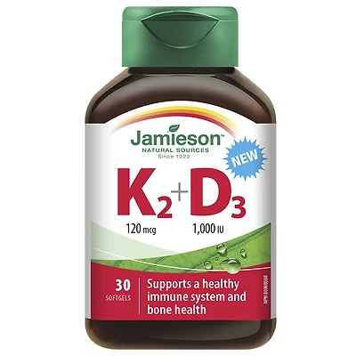 Jamieson K2 120 mcg + D3 1000 IU - 30s