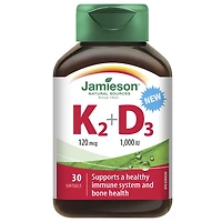 Jamieson K2 120 mcg + D3 1000 IU - 30s