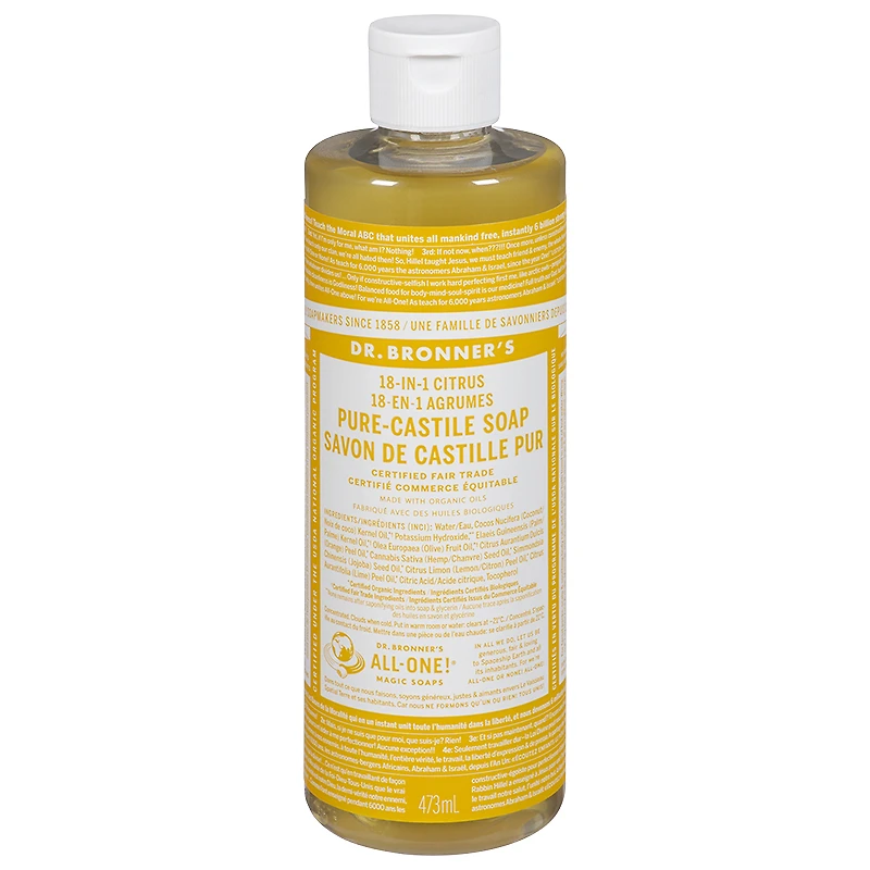 Dr. Bronner's 18-in-1 Pure-Castile Liquid Soap - Citrus - 473ml