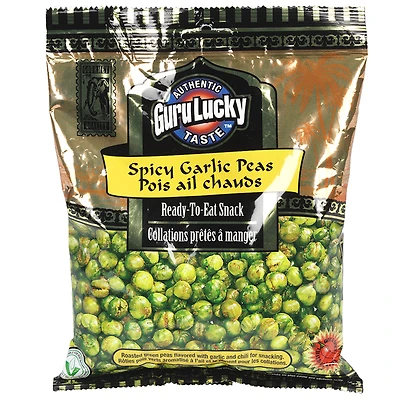Guru Lucky Ready to Eat Snack - Spicy Garlic Peas - 341g