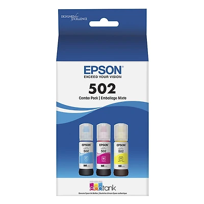 Epson EcoTank 502 Colour Ink Bottles - 3 Pack - T502520-S