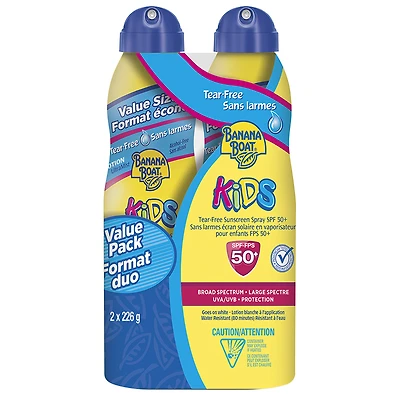 Banana Boat Tear-Free Kids Sunscreen Spray - SPF50+ - 2 x 226g