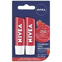 Nivea Tinted Shimmer Lip Balm - Strawberry Shine - 2 x 4.8g