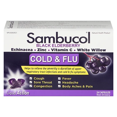Sambucol Cold & Flu Capsules - 24s