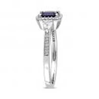 Julianna B 14K White Gold Blue Sapphire, Sapphire & Diamond Ring