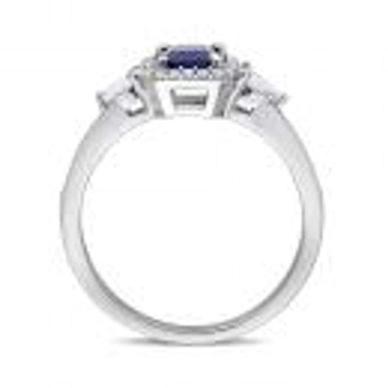 Julianna B 14K White Gold Blue Sapphire, Sapphire & Diamond Ring