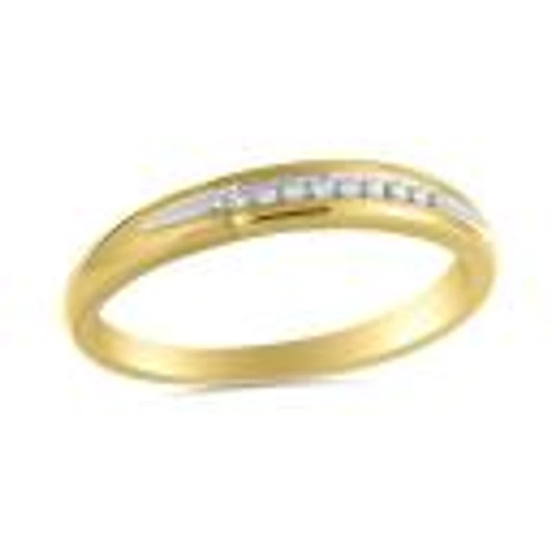 10K Yellow Gold 0.04Ctw Trio Wedding Band