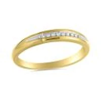 10K Yellow Gold 0.04Ctw Trio Wedding Band
