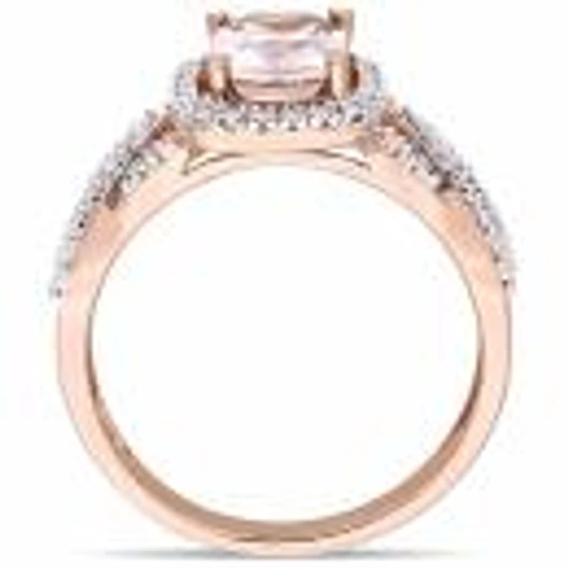 Julianna B 10K Rose Gold Morganite & Diamond Infinity Engagement Ring